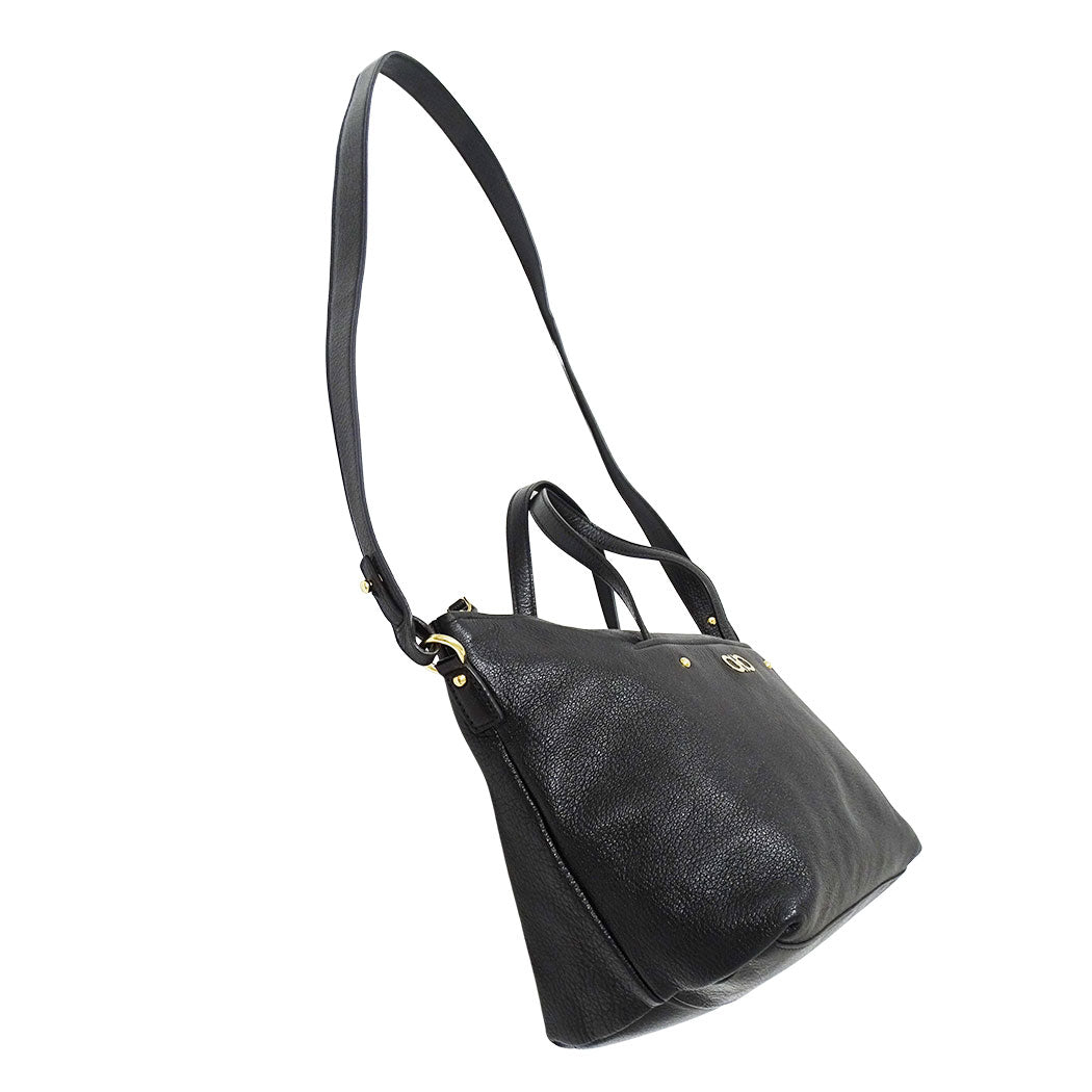 Ferragamo フェラガモ 2wayバッグ ダブルガンチーニ ブラック レザー レディース 【中古】