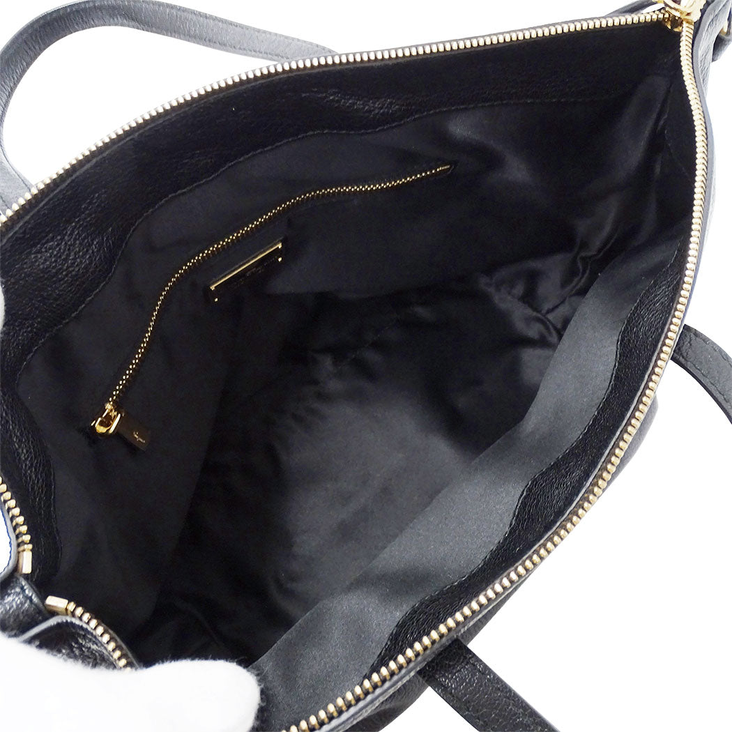 Ferragamo フェラガモ 2wayバッグ ダブルガンチーニ ブラック レザー レディース 【中古】