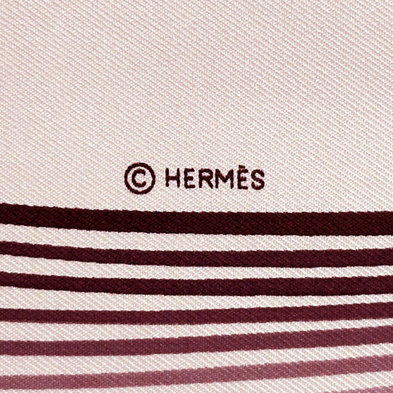 HERMES エルメス カレ90 24 Faubourg 24フォーブル スカーフ ピンク シルク レディース 【中古】
