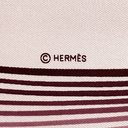 HERMES エルメス カレ90 24 Faubourg 24フォーブル スカーフ ピンク シルク レディース 【中古】