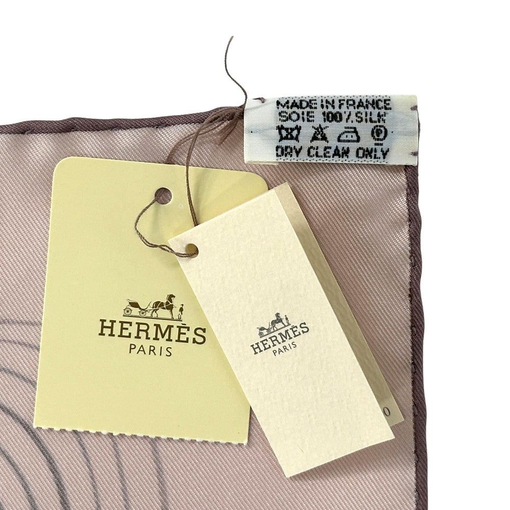 HERMES エルメス カレ90 24 Faubourg 24フォーブル スカーフ ピンク シルク レディース 【中古】