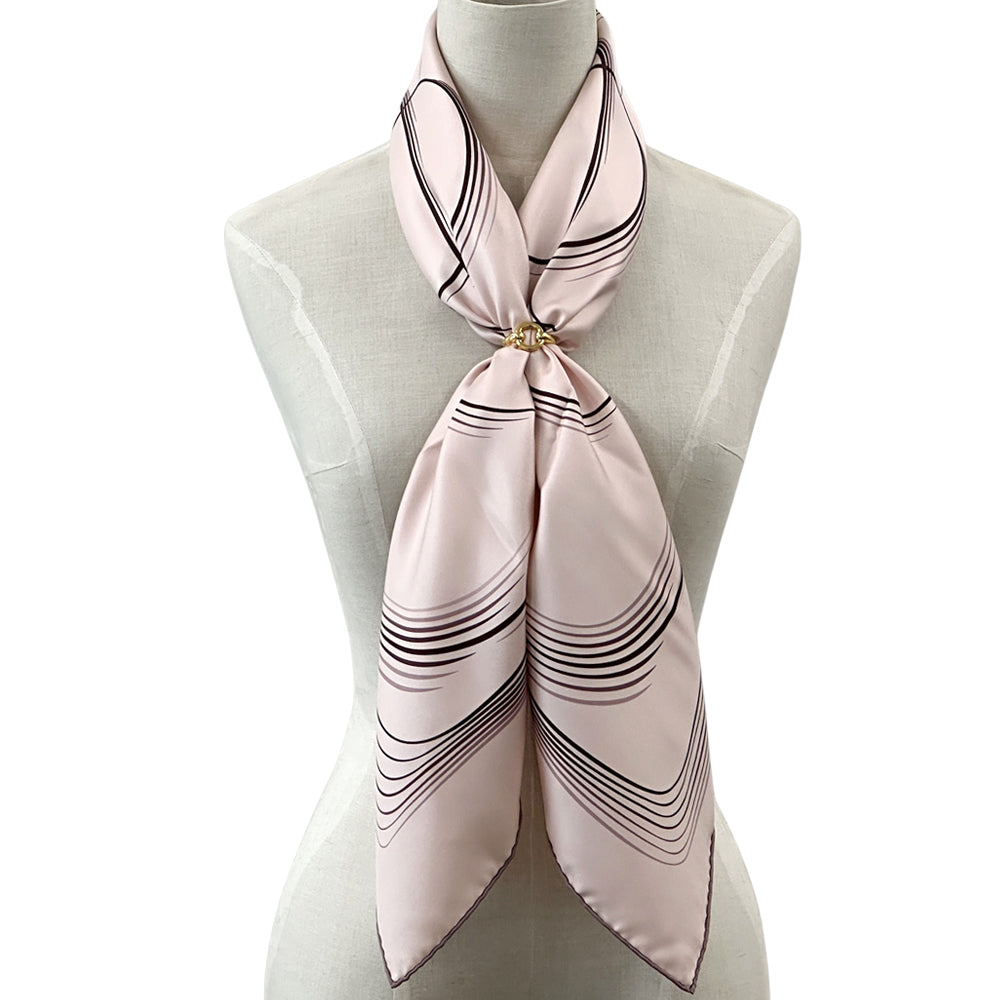 HERMES エルメス カレ90 24 Faubourg 24フォーブル スカーフ ピンク シルク レディース 【中古】