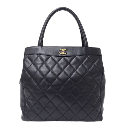 CHANEL シャネル トートバッグ マトラッセ ブラック ゴールド金具 ラムスキン レディース 【中古】
