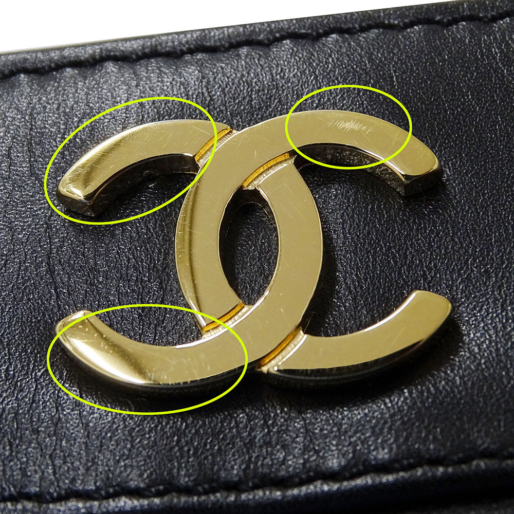 CHANEL シャネル トートバッグ マトラッセ ブラック ゴールド金具 ラムスキン レディース 【中古】
