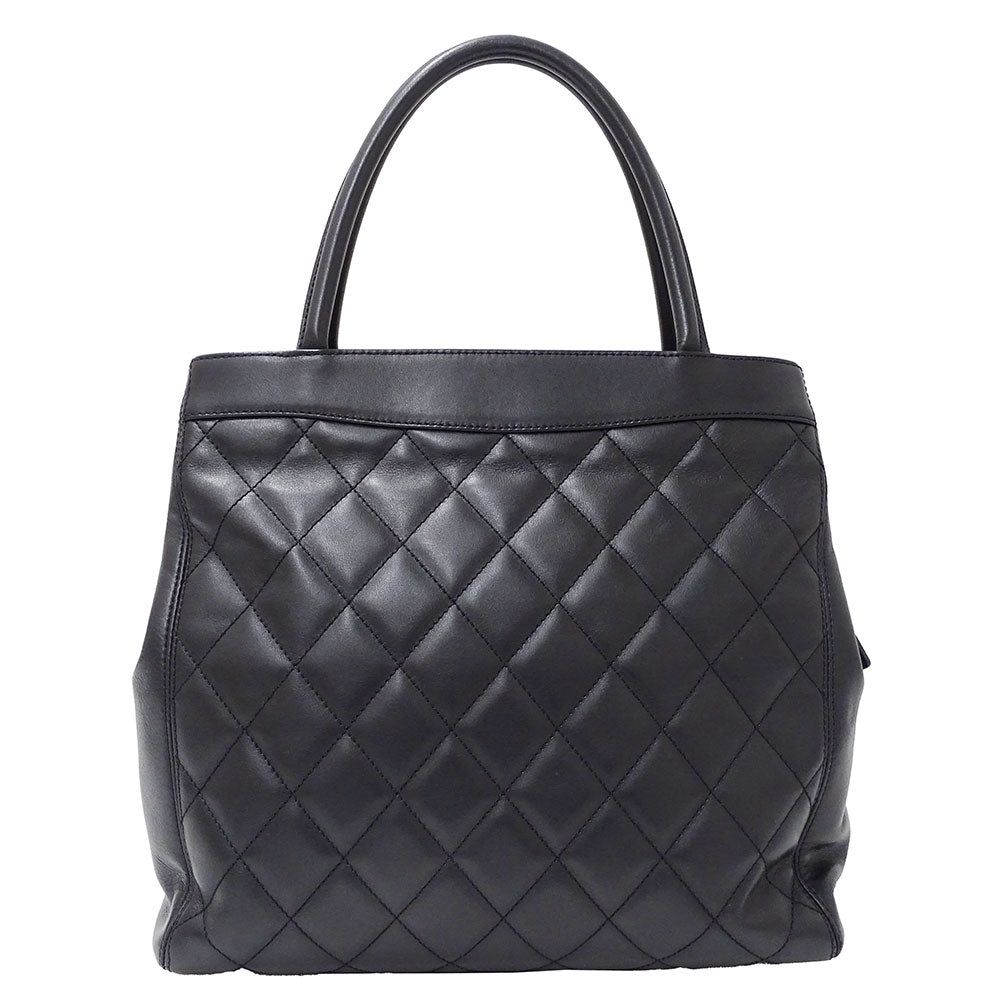 CHANEL シャネル トートバッグ マトラッセ ブラック ゴールド金具 ラムスキン レディース 【中古】