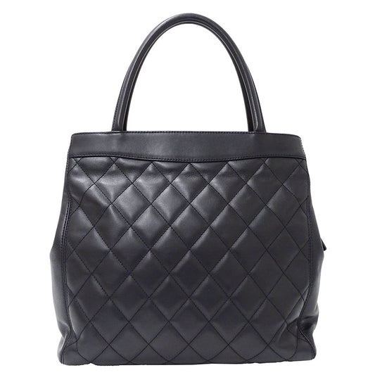 CHANEL シャネル トートバッグ マトラッセ ブラック ゴールド金具 ラムスキン レディース 【中古】