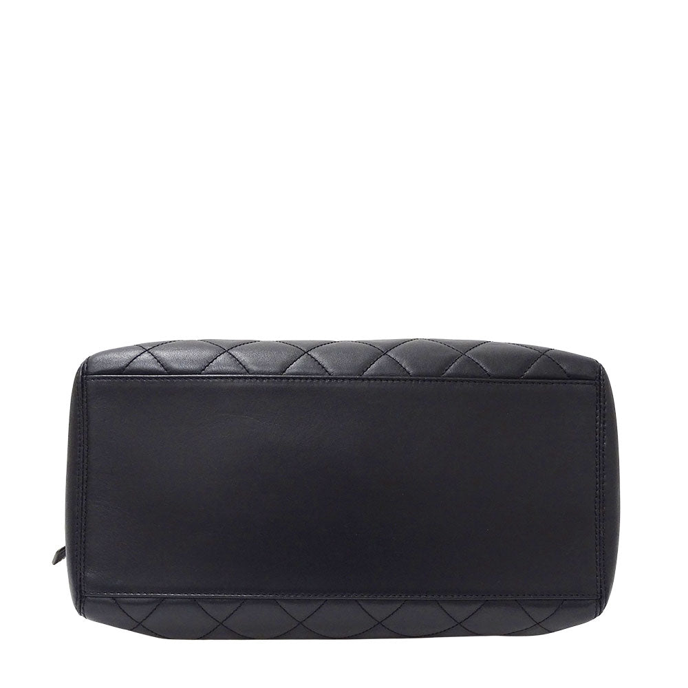 CHANEL シャネル トートバッグ マトラッセ ブラック ゴールド金具 ラムスキン レディース 【中古】