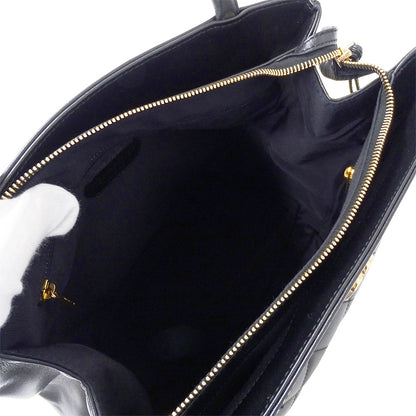 CHANEL シャネル トートバッグ マトラッセ ブラック ゴールド金具 ラムスキン レディース 【中古】