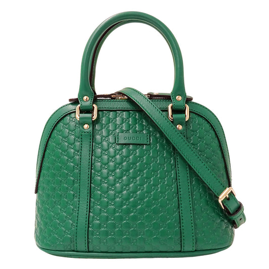 GUCCI グッチ 2wayバッグ マイクロGG シマ グリーン 449654 シマレザー レディース 【中古】