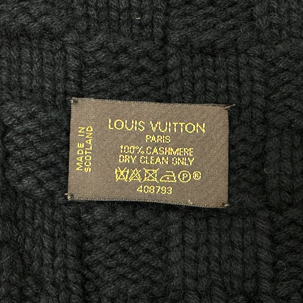 LOUIS VUITTON ルイ・ヴィトン エシャルプ ヘルシンキ マフラー・ストール ブラック M74421 カシミヤ メンズ 【中古】