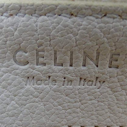CELINE セリーヌ トリオ ラージ ショルダーバッグ ホワイト 白 レザー レディース 【中古】