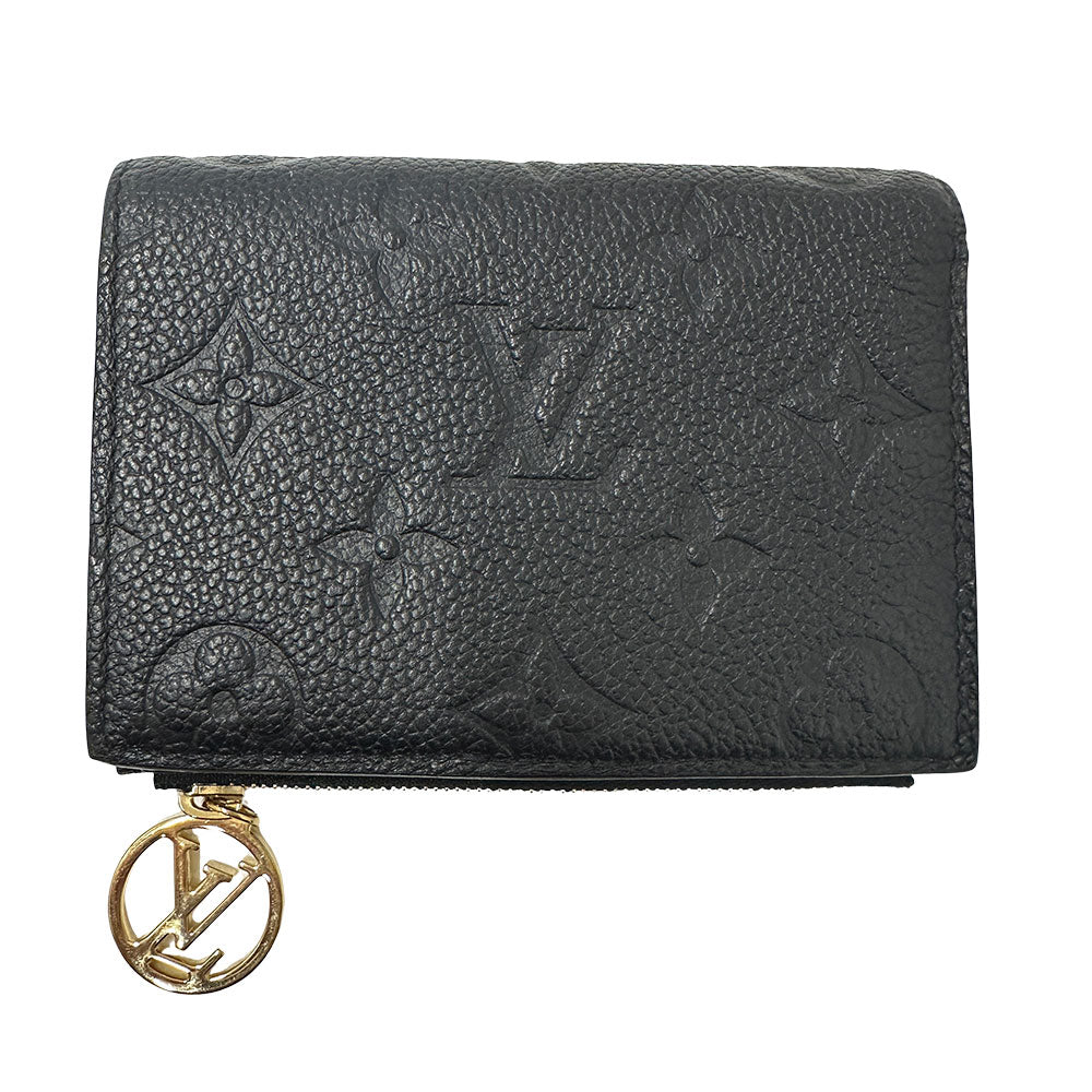 LOUIS VUITTON ルイ・ヴィトン ポルトフォイユ・リサ 二つ折り財布 モノグラム アンプラント ノワール M83365 モノグラムアンプラント レディース 【中古】