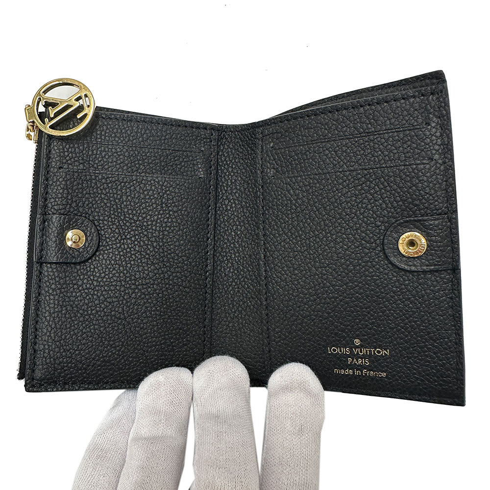 LOUIS VUITTON ルイ・ヴィトン ポルトフォイユ・リサ 二つ折り財布 モノグラム アンプラント ノワール M83365 モノグラムアンプラント レディース 【中古】