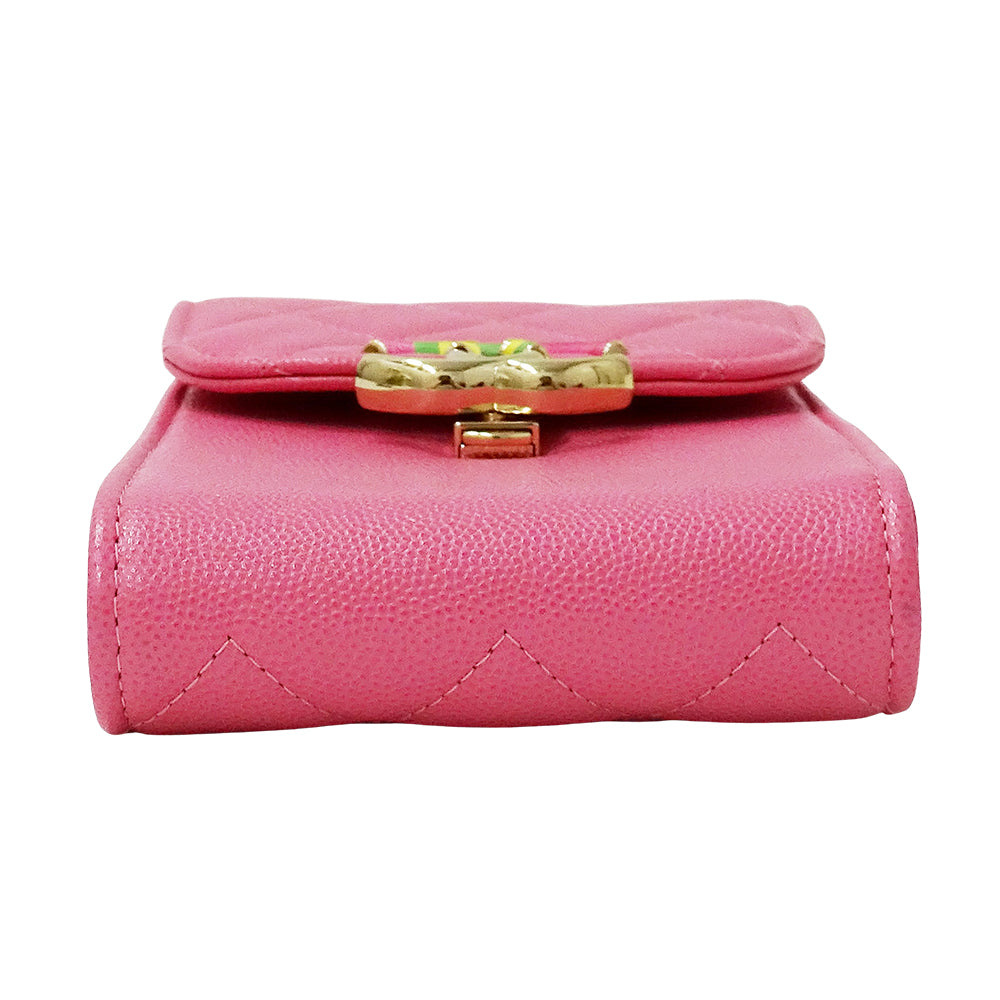 CHANEL シャネル ショルダーバッグ マトラッセ ピンク ゴールド金具 キャビアスキン レディース 【中古】