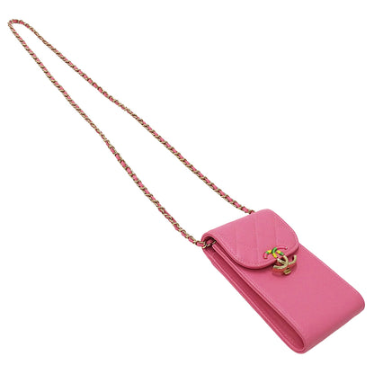 CHANEL シャネル ショルダーバッグ マトラッセ ピンク ゴールド金具 キャビアスキン レディース 【中古】