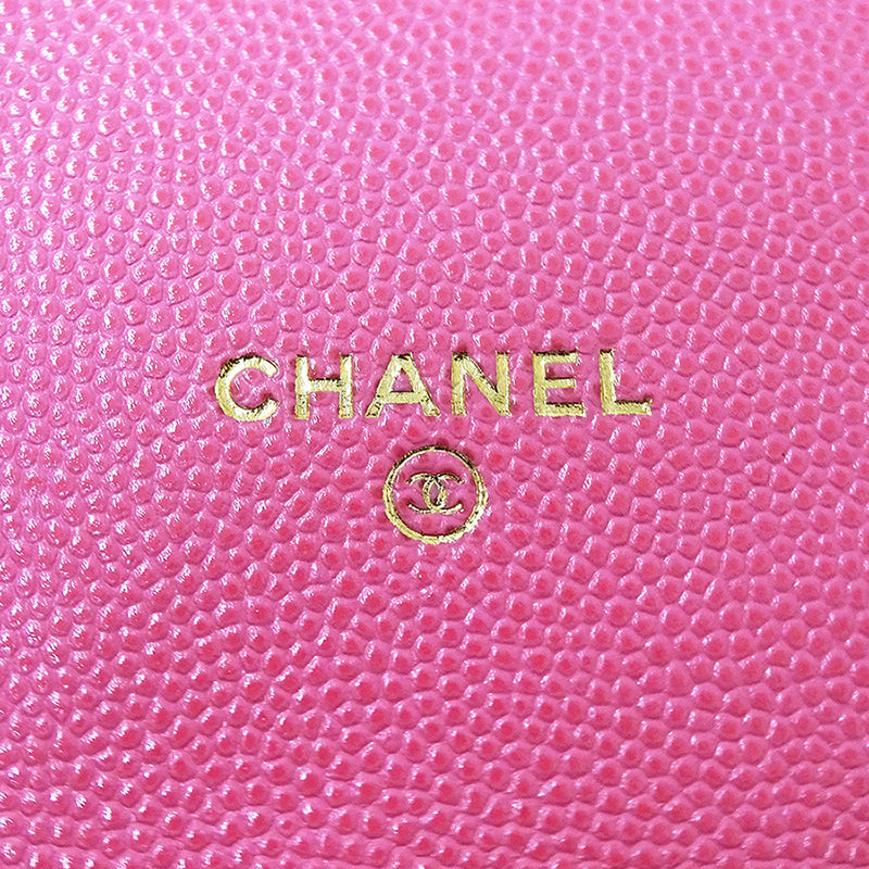 CHANEL シャネル ショルダーバッグ マトラッセ ピンク ゴールド金具 キャビアスキン レディース 【中古】