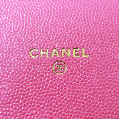 CHANEL シャネル ショルダーバッグ マトラッセ ピンク ゴールド金具 キャビアスキン レディース 【中古】