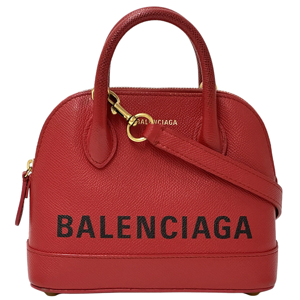 BALENCIAGA バレンシアガ トップハンドルXXS 2wayバッグ ヴィル レッド レザー レディース 【中古】