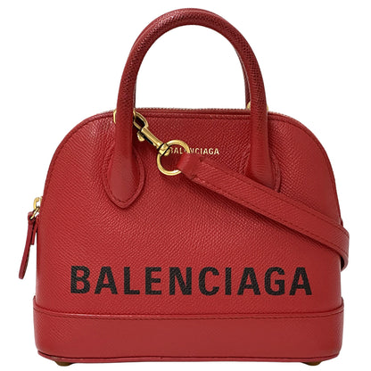 BALENCIAGA バレンシアガ トップハンドルXXS 2wayバッグ ヴィル レッド レザー レディース 【中古】