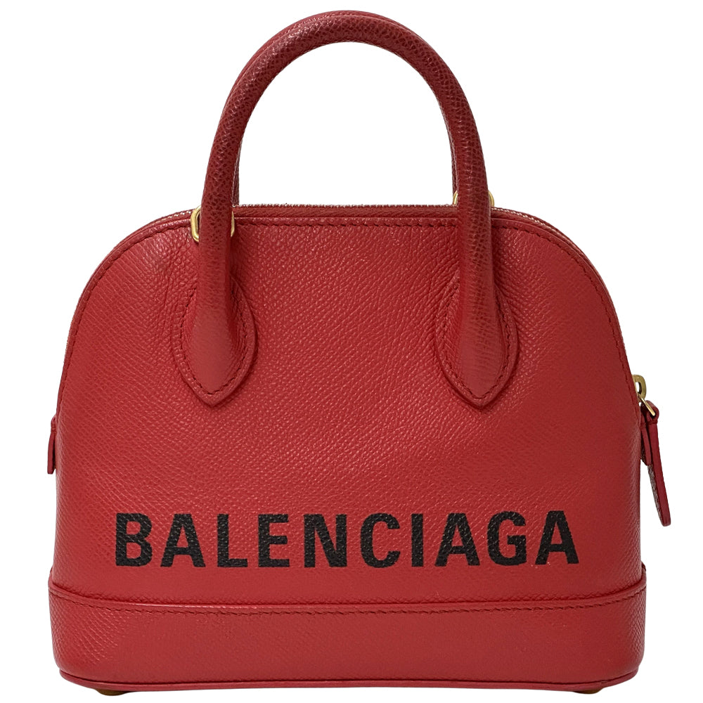 BALENCIAGA バレンシアガ トップハンドルXXS 2wayバッグ ヴィル レッド レザー レディース 【中古】