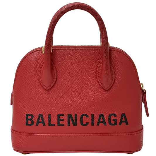 BALENCIAGA バレンシアガ トップハンドルXXS 2wayバッグ ヴィル レッド レザー レディース 【中古】