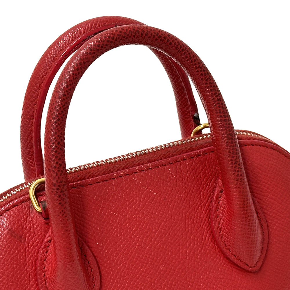 BALENCIAGA バレンシアガ トップハンドルXXS 2wayバッグ ヴィル レッド レザー レディース 【中古】