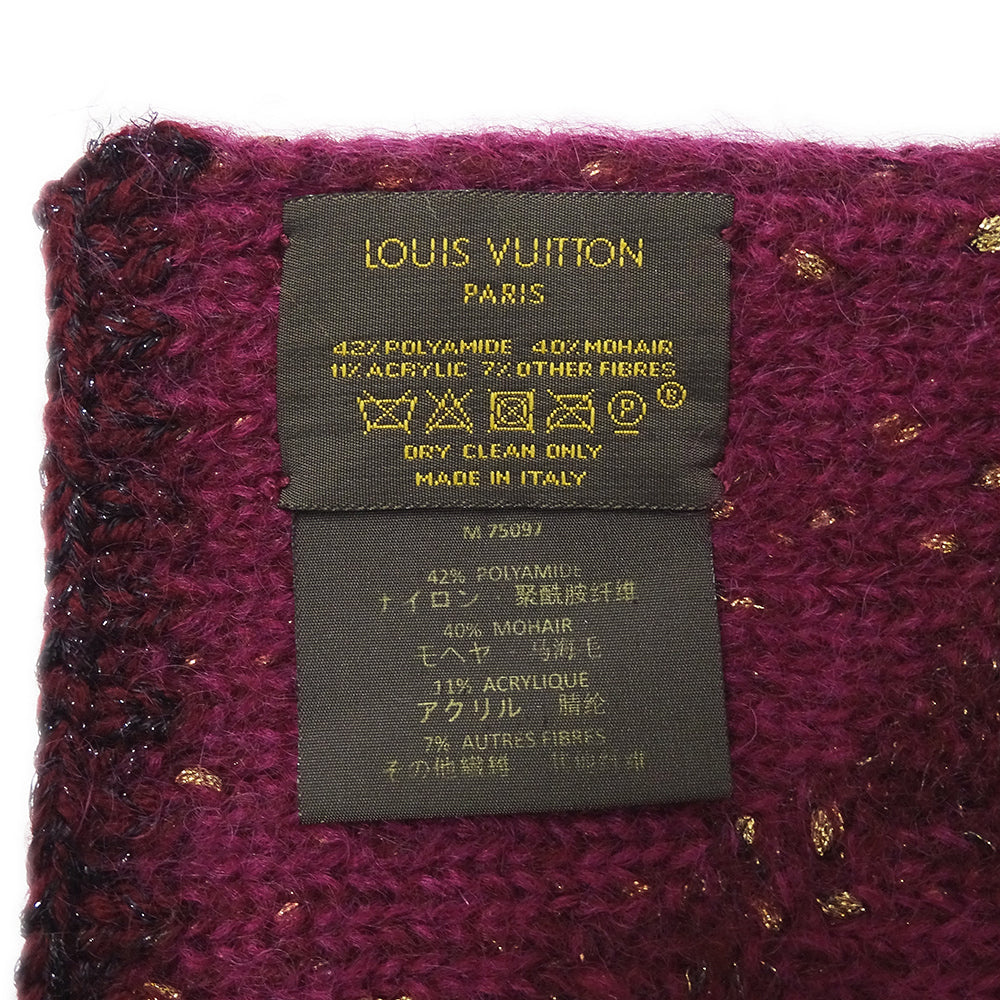 LOUIS VUITTON ルイ・ヴィトン エシャルプ マフラー・ストール パープル M75097 レディース 【中古】