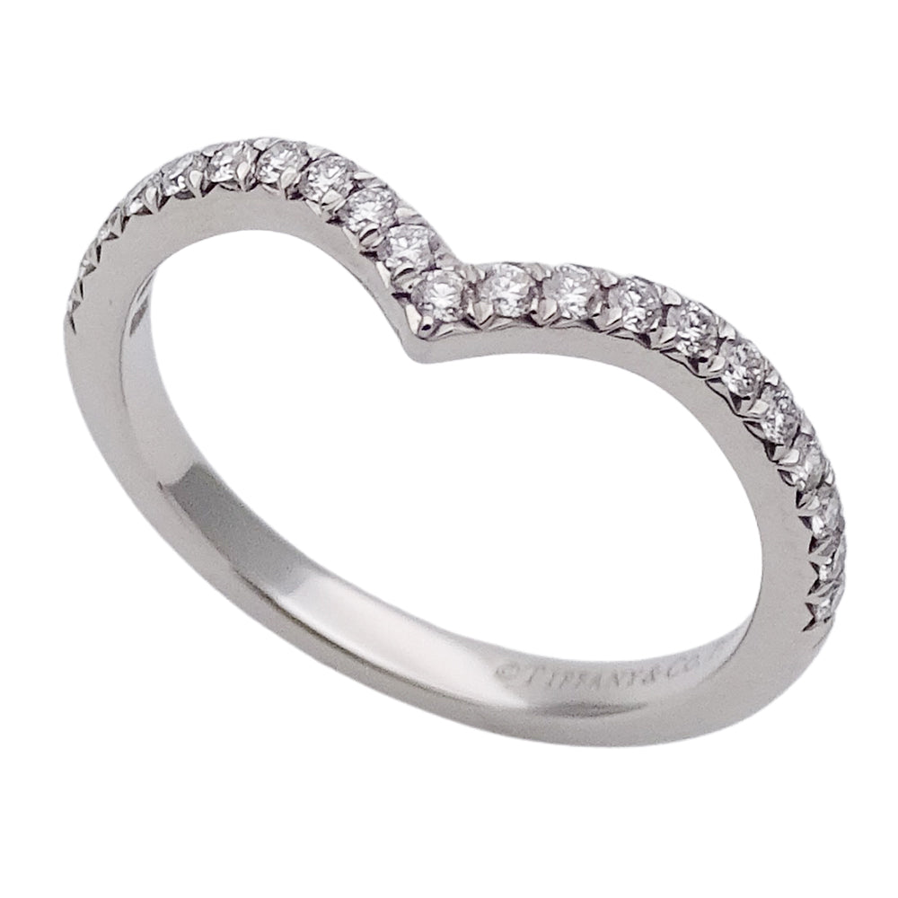 TIFFANY&Co. ティファニー ソレスト V リング 指輪 PT950 プラチナ ダイヤモンド 約9号 レディース 【中古】
