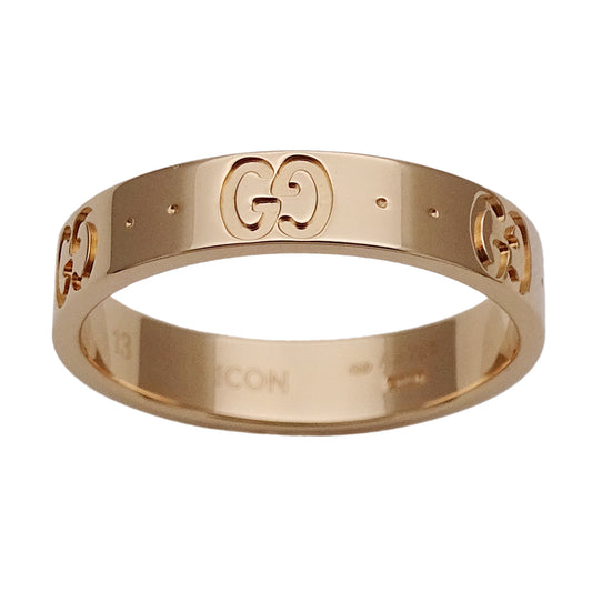 GUCCI グッチ アイコン スリム リング 指輪 750PG ピンクゴールド #13 約12.5号 レディース メンズ 【中古】