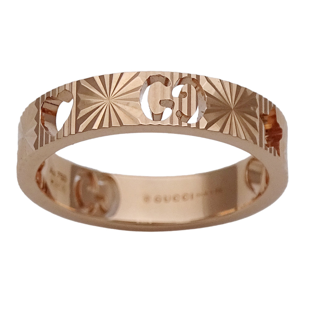 GUCCI グッチ アイコン ハート スター リング 指輪 750PG ピンクゴールド #10 約9.5号 レディース 【中古】