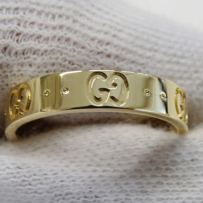 GUCCI グッチ アイコン リング 指輪 750YG イエローゴールド #14 約13.5号 レディース メンズ 【中古】