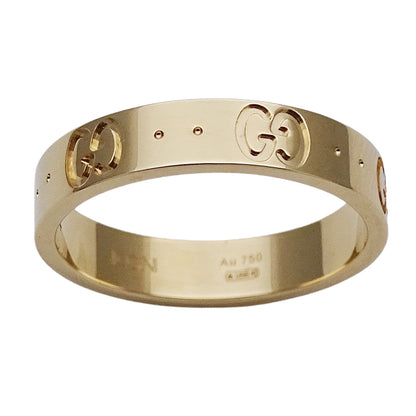 GUCCI グッチ アイコン リング 指輪 750YG イエローゴールド #14 約13.5号 レディース メンズ 【中古】