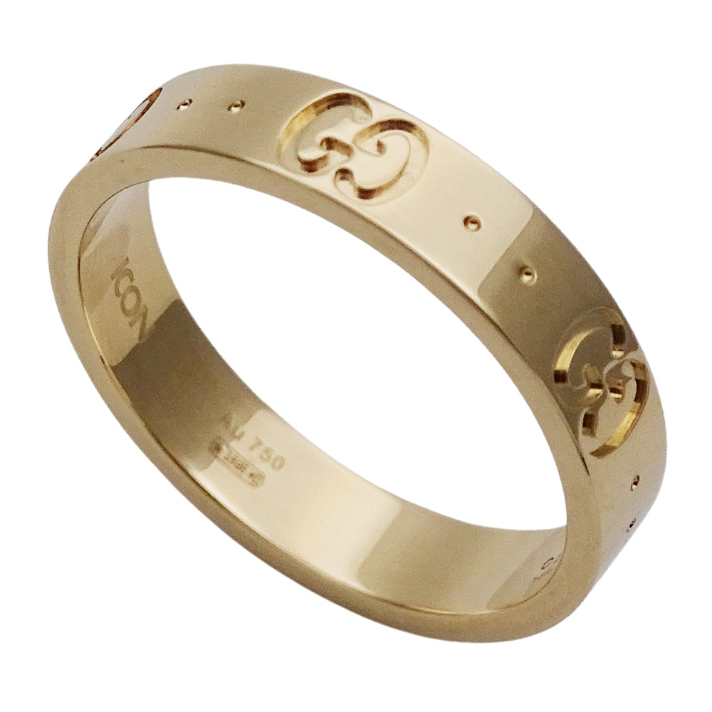 GUCCI グッチ アイコン リング 指輪 750YG イエローゴールド #14 約13.5号 レディース メンズ 【中古】