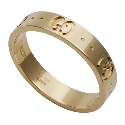 GUCCI グッチ アイコン リング 指輪 750YG イエローゴールド #14 約13.5号 レディース メンズ 【中古】