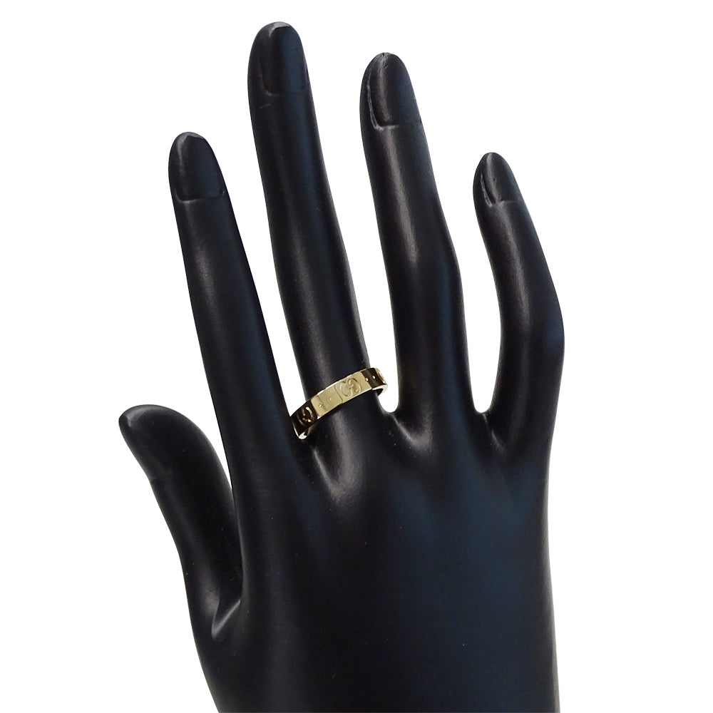 GUCCI グッチ アイコン リング 指輪 750YG イエローゴールド #14 約13.5号 レディース メンズ 【中古】