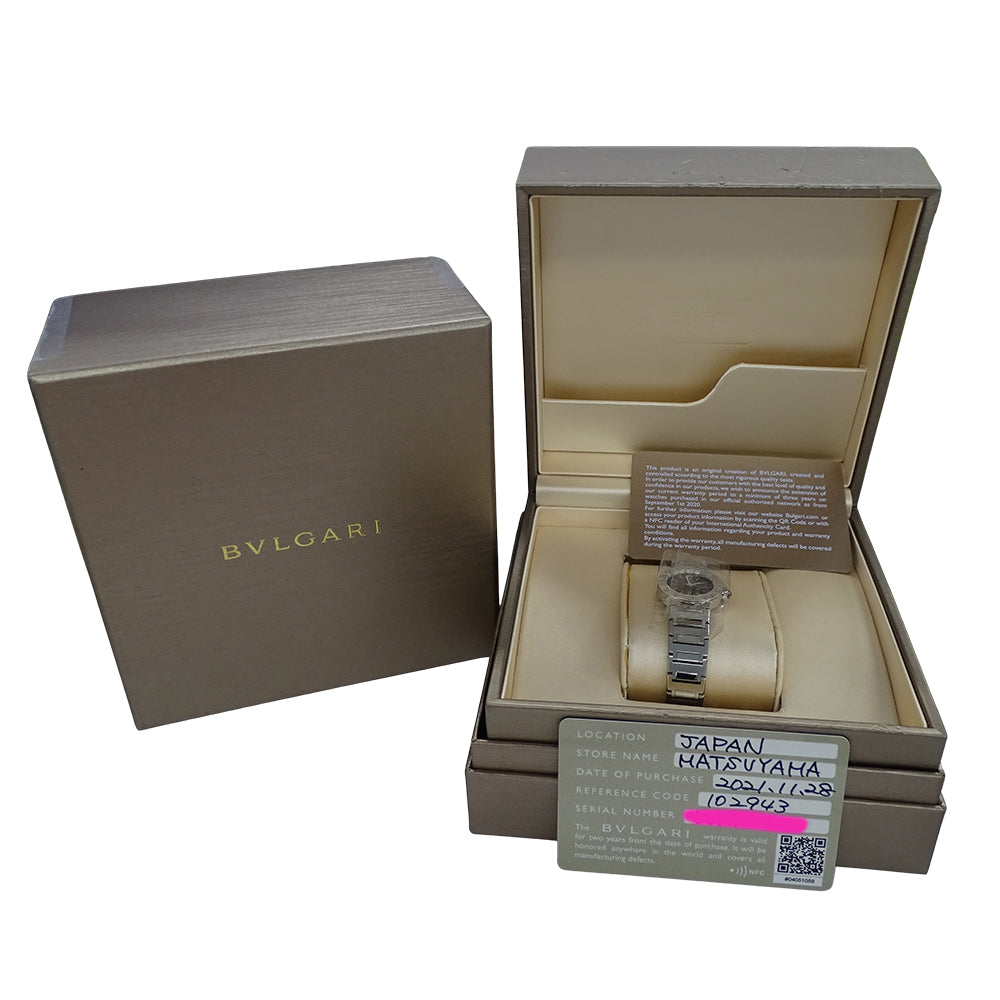 BVLGARI ブルガリ ブルガリブルガリ BB23S レディース 腕時計 クオーツ QZ ステンレス SS ブラック 磨き済み 【中古】