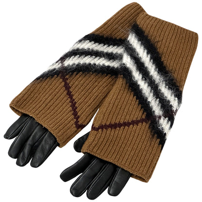 BURBERRY バーバリー グローブセット 手袋 ブラウン ブラック ウール レディース 【中古】