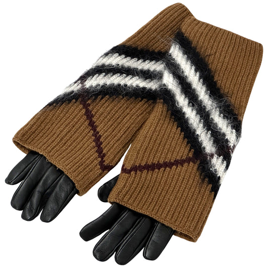 BURBERRY バーバリー グローブセット 手袋 ブラウン ブラック ウール レディース 【中古】