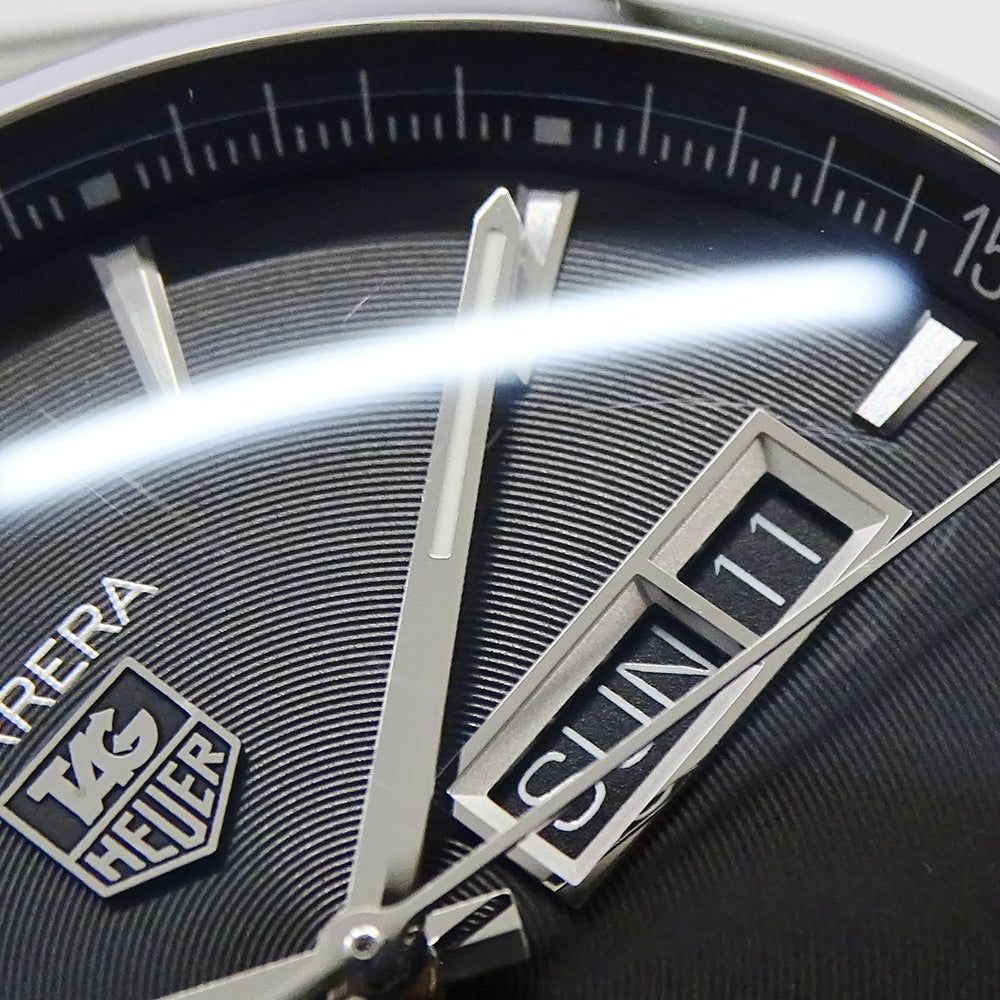 TAG Heuer タグホイヤー カレラ WAR201A BA0723 メンズ 腕時計 キャリバー5 デイデイト 自動巻き AT ステンレス SS ブラック 磨き済み 【中古】