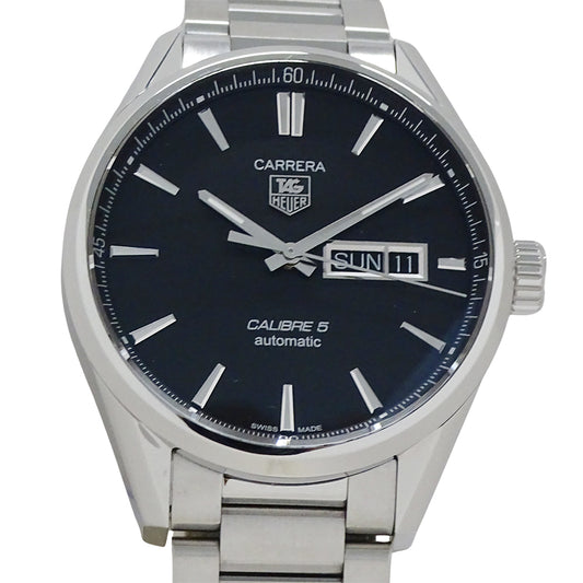 TAG Heuer タグホイヤー カレラ WAR201A BA0723 メンズ 腕時計 キャリバー5 デイデイト 自動巻き AT ステンレス SS ブラック 磨き済み 【中古】