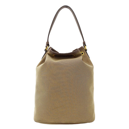 PRADA プラダ 2wayバッグ ロゴジャガード ベージュ ブラウン 1BH097 キャンバス レディース 【中古】