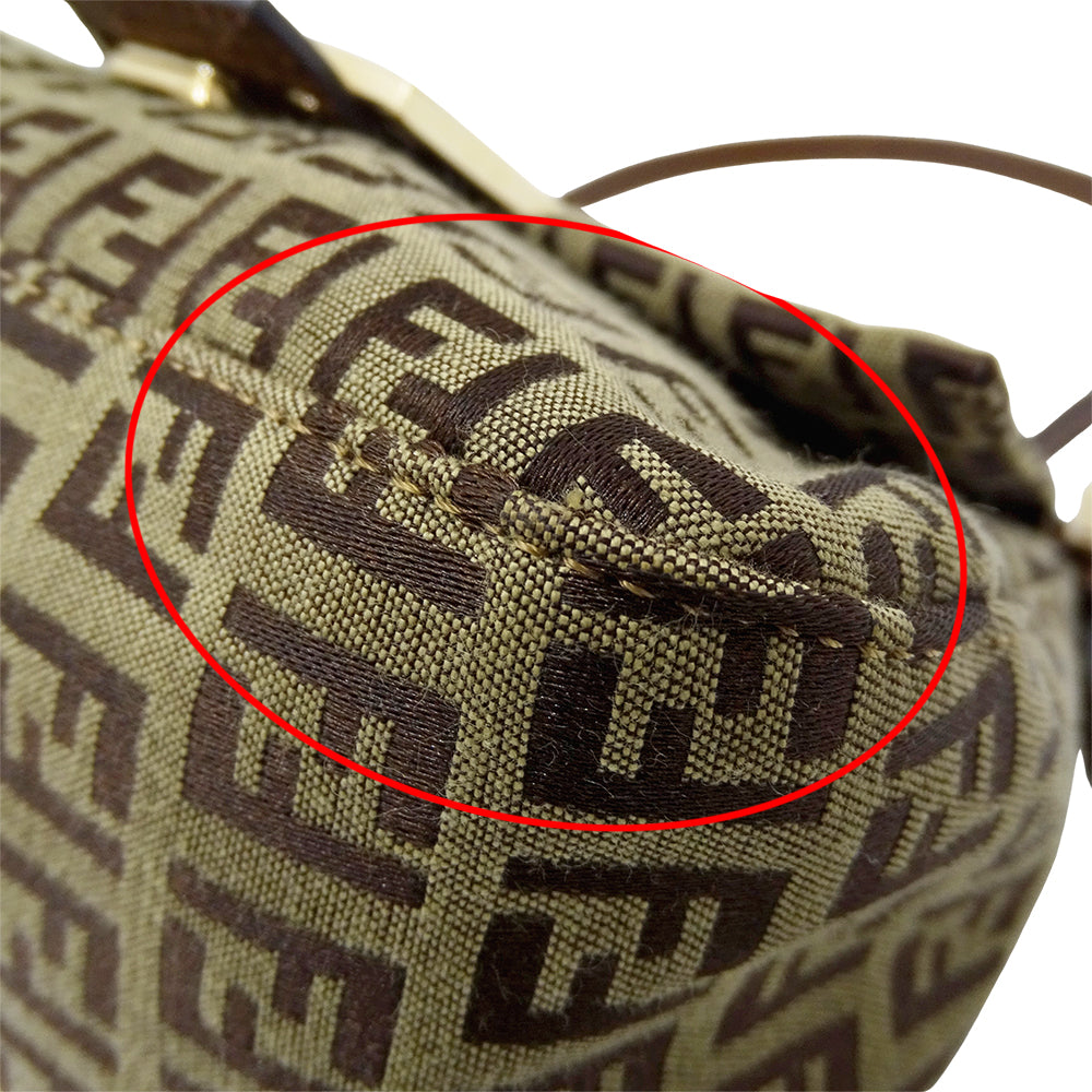 FENDI フェンディ ハンドバッグ ズッキーノ ブラウン キャンバス レディース 【中古】