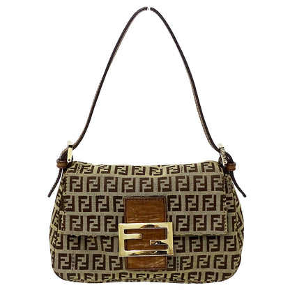 FENDI フェンディ ハンドバッグ ズッキーノ ブラウン キャンバス レディース 【中古】