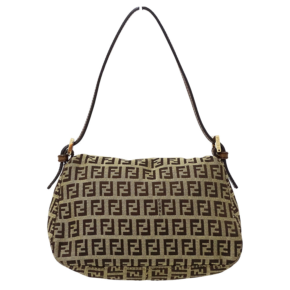 FENDI フェンディ ハンドバッグ ズッキーノ ブラウン キャンバス レディース 【中古】