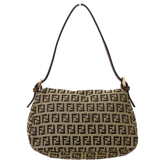 FENDI フェンディ ハンドバッグ ズッキーノ ブラウン キャンバス レディース 【中古】