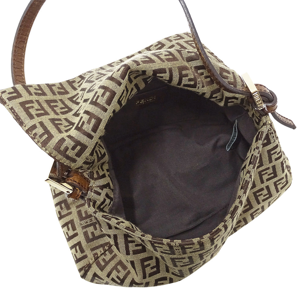 FENDI フェンディ ハンドバッグ ズッキーノ ブラウン キャンバス レディース 【中古】