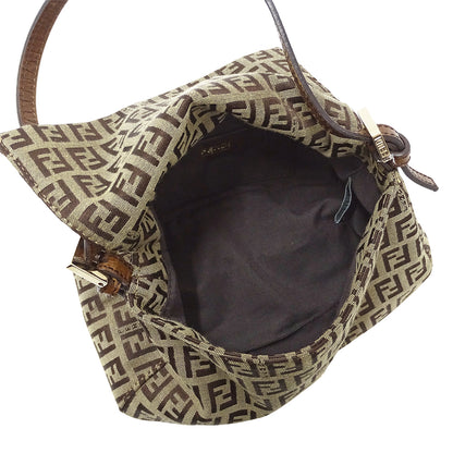 FENDI フェンディ ハンドバッグ ズッキーノ ブラウン キャンバス レディース 【中古】