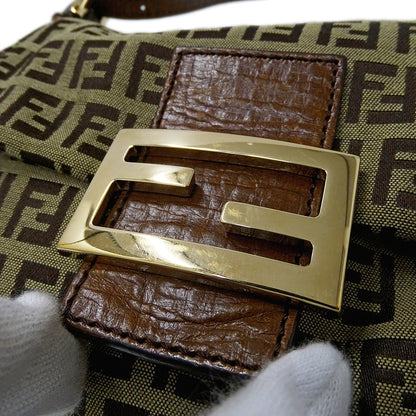FENDI フェンディ ハンドバッグ ズッキーノ ブラウン キャンバス レディース 【中古】
