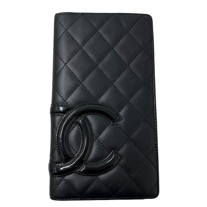 CHANEL シャネル 手帳カバー カンボン ブラック カーフ レディース 【中古】
