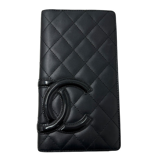 CHANEL シャネル 手帳カバー カンボン ブラック カーフ レディース 【中古】